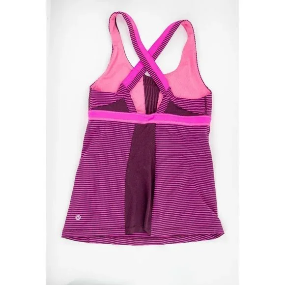 Lululemon Stuff Your Bra Tank  II Hyper Stripe Raspberry Glo Light / Raspberry 6 - Picture 9 of 10
